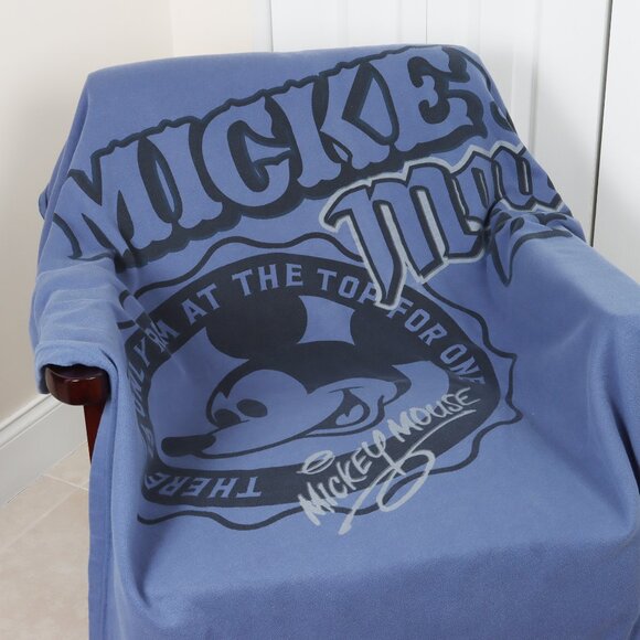 Disney Store Mickey Mouse Blanket Blue 52"in x 62"in - Picture 3 of 11